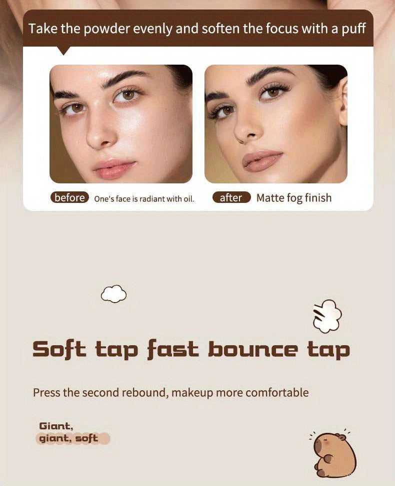 5/6PCS Capybara Powder puff Set Box Wet And Dry Use Mini Fingertip Powder Puff Soft Skin-friendly Flocking Air Cushion