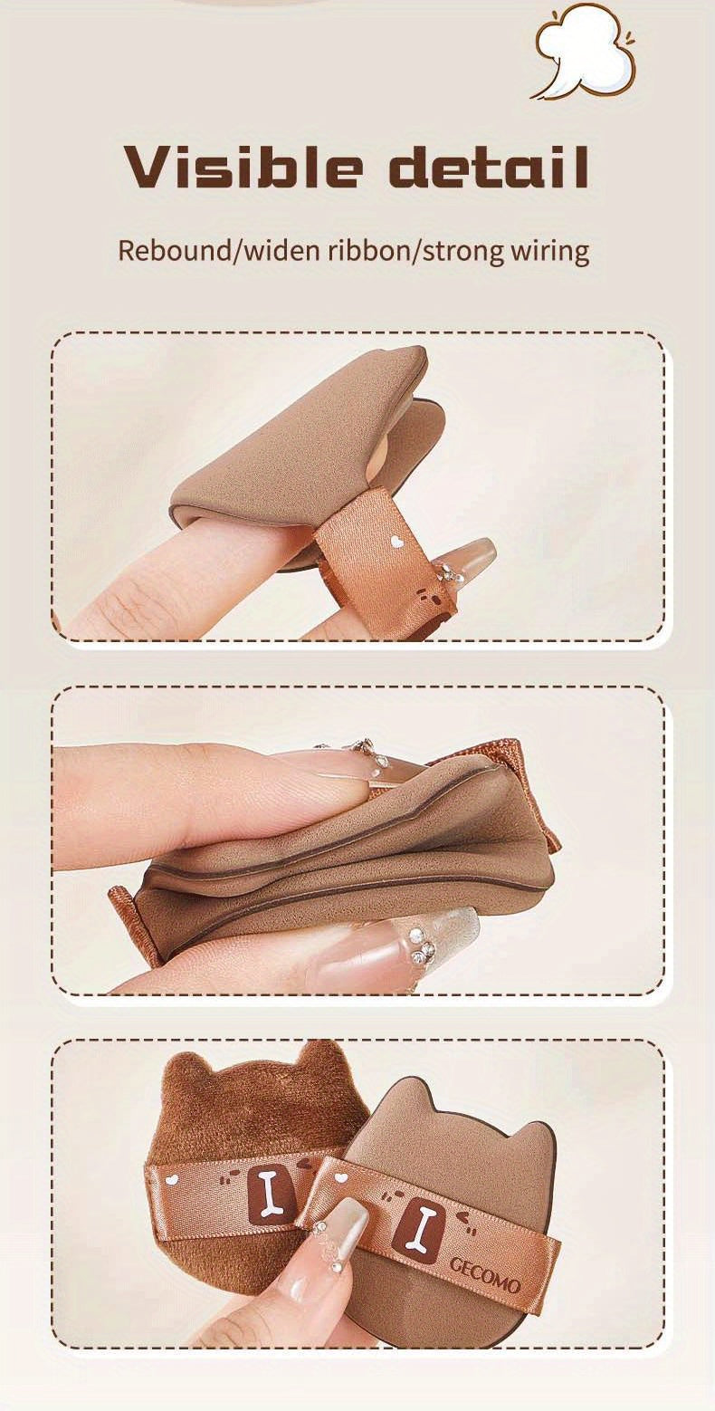 5/6PCS Capybara Powder puff Set Box Wet And Dry Use Mini Fingertip Powder Puff Soft Skin-friendly Flocking Air Cushion