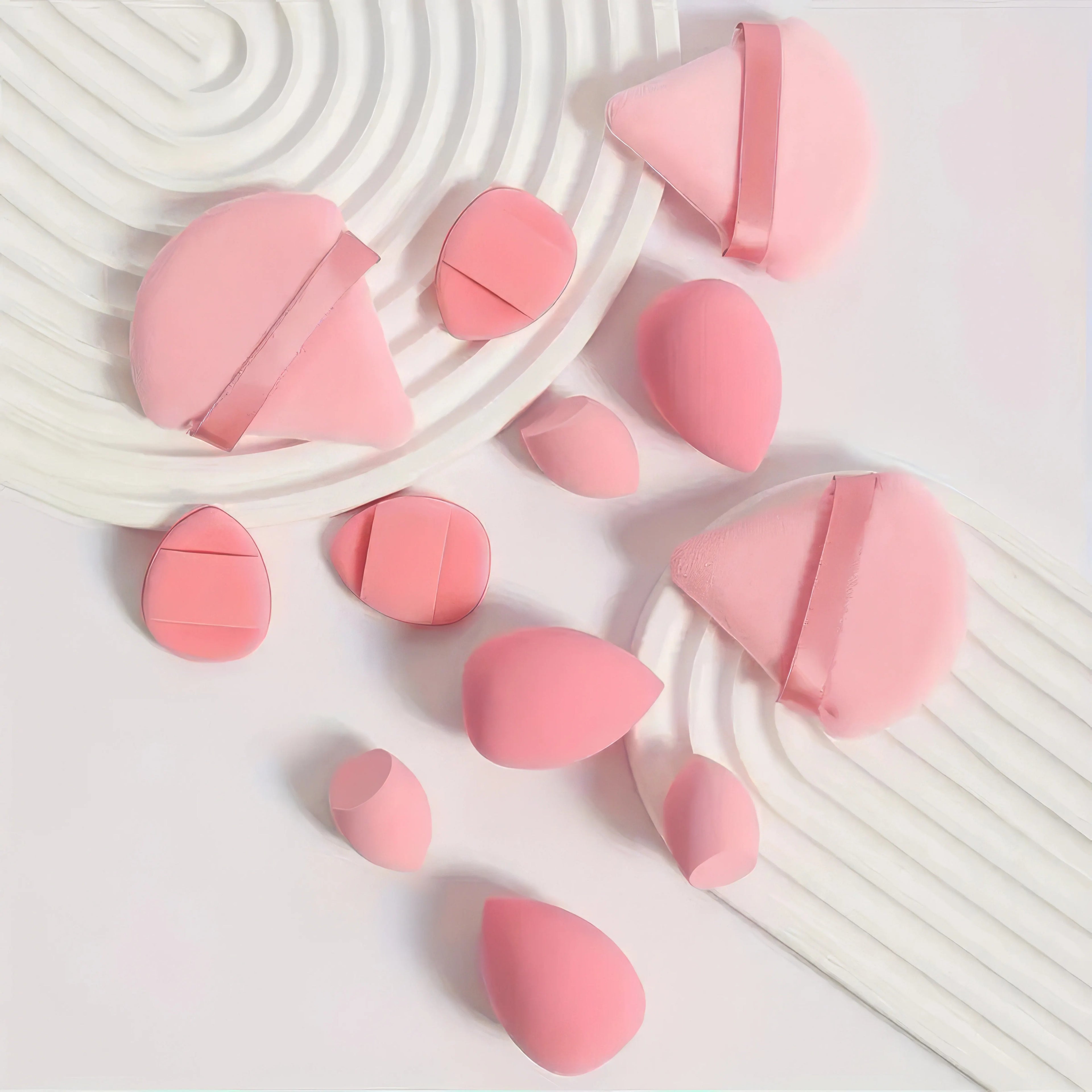 1 Set of Beauty Egg Deep Purple/beige/pink, Air Cushion and Mini Powder Puff, Fast Makeup Application, Durable