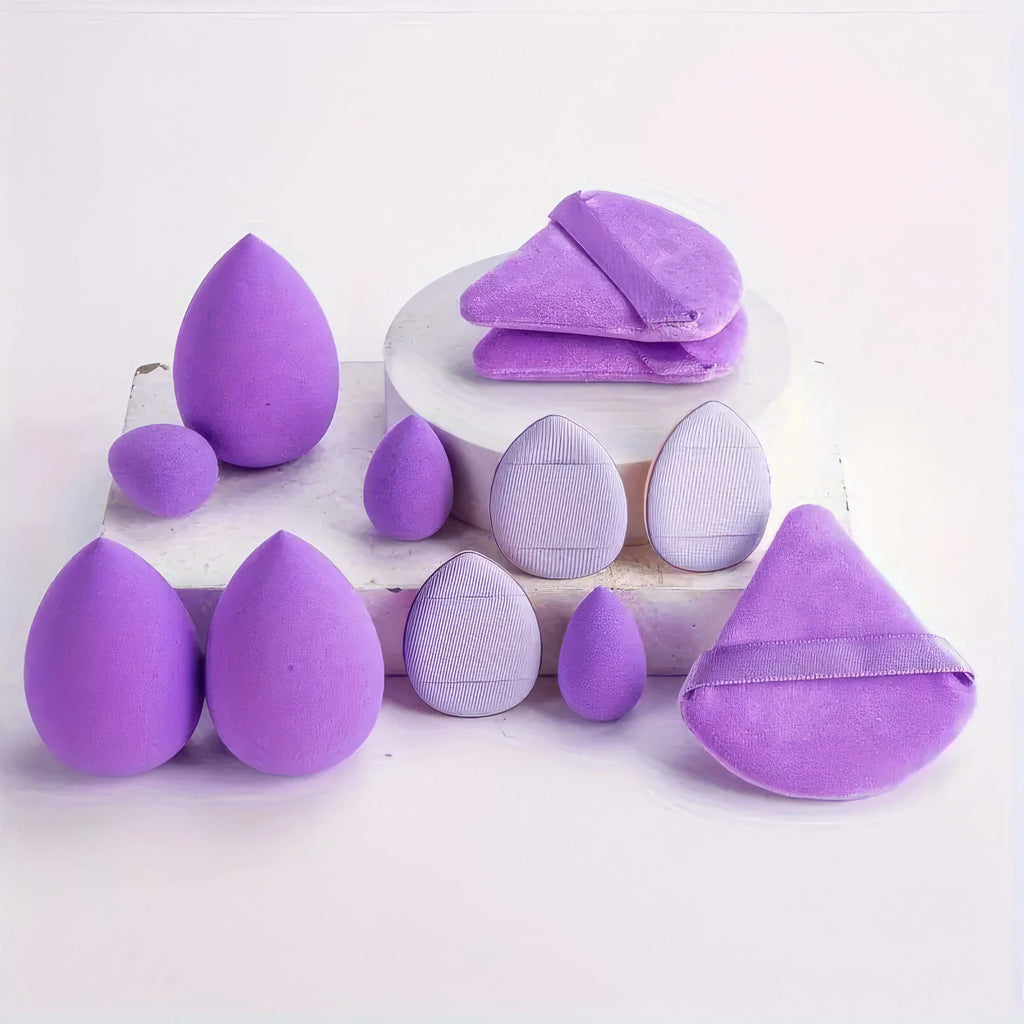 1 Set of Beauty Egg Deep Purple/beige/pink, Air Cushion and Mini Powder Puff, Fast Makeup Application, Durable
