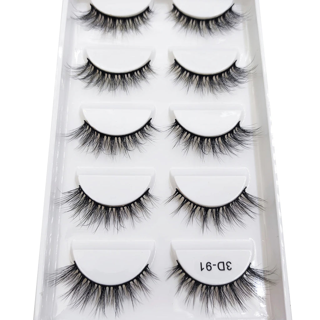 New 5 Pairs Natural 3D False Eyelashes Makeup Mink Eyelash Fake Eye Lashes Faux Cils Make Up Beauty Maquillaje Tools H13 Cat