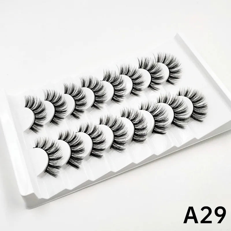 MIOFIA 8 pairs 3D mink eyelashes wholesale, no cruel mink eyelashes, artificial mink lashes bulk, natural false eyelashes makeup