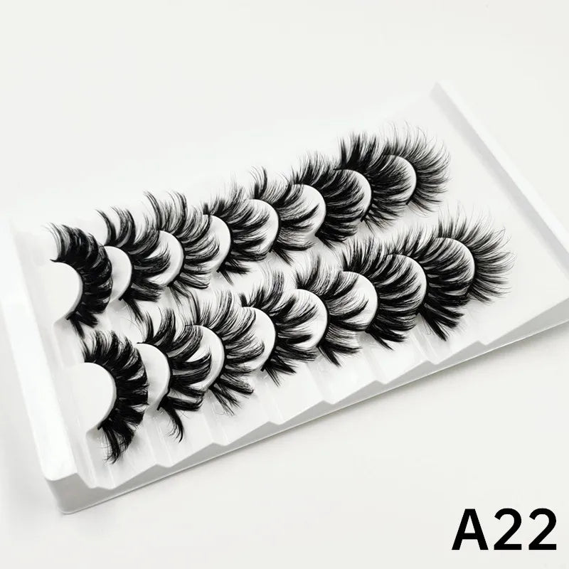 MIOFIA 8 pairs 3D mink eyelashes wholesale, no cruel mink eyelashes, artificial mink lashes bulk, natural false eyelashes makeup