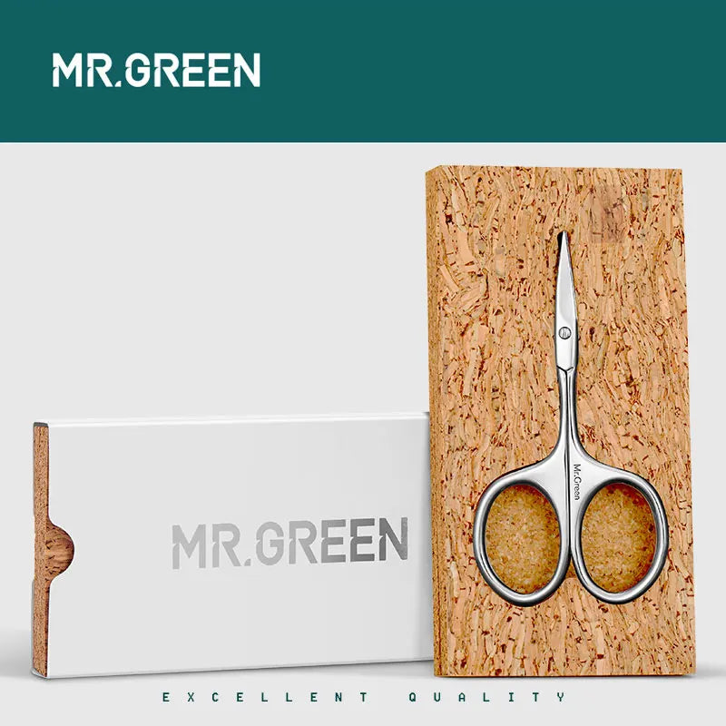 MR.GREEN Manicure Precision Professional Stainless Steel  Eyebrow Eyelash Hair Remover Trimme Tool  Eyebrow Scissors Curved Blad