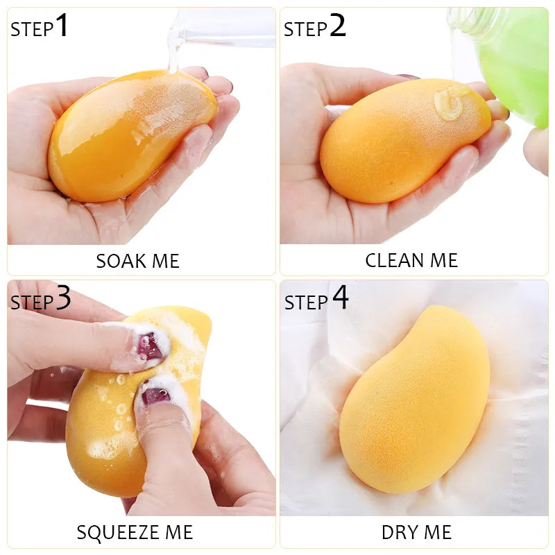 Wholesale Makeup Sponges Mango Shape Soft Beauty Powder Eggs Foundation Concealer Dry Wet Use Tools Cosmetic Cream Applicator