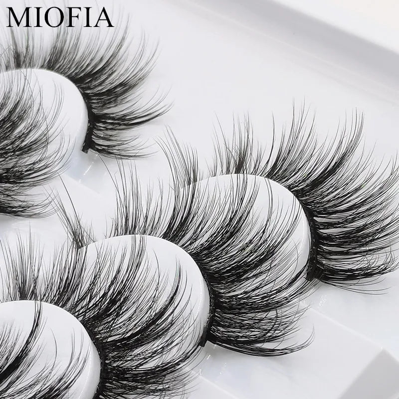 MIOFIA 8 pairs 3D mink eyelashes wholesale, no cruel mink eyelashes, artificial mink lashes bulk, natural false eyelashes makeup