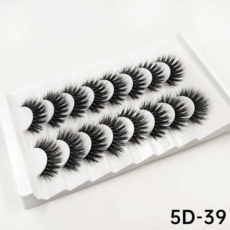 MIOFIA 8 pairs 3D mink eyelashes wholesale, no cruel mink eyelashes, artificial mink lashes bulk, natural false eyelashes makeup