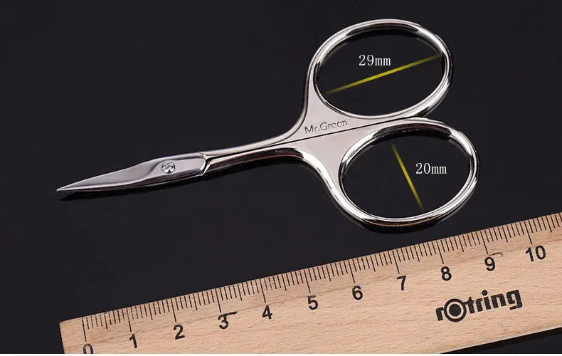 MR.GREEN Manicure Precision Professional Stainless Steel  Eyebrow Eyelash Hair Remover Trimme Tool  Eyebrow Scissors Curved Blad