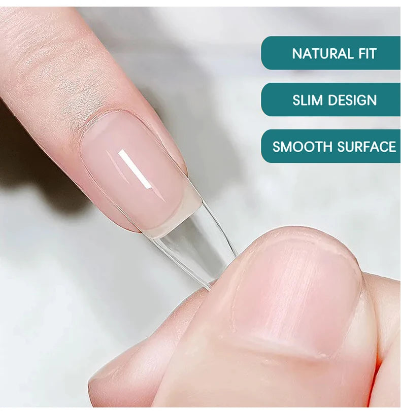 Nailpop 600pcs PRO Fake Nails Full Cover False Nail Tips Acrylic Nail Capsules Professional Material Finger Soak Off Gel Tips