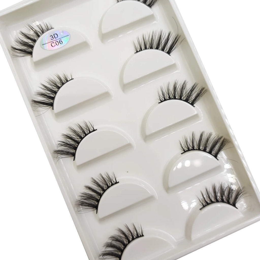 15 Style 5 Pairs 3D Eyelashes Natural False Eye Lashes Thick Faux Mink Lashes Soft Fake Eyelash Wispy Makeup Cilios