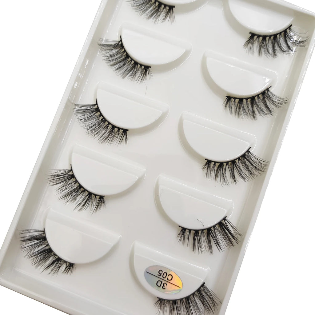 15 Style 5 Pairs 3D Eyelashes Natural False Eye Lashes Thick Faux Mink Lashes Soft Fake Eyelash Wispy Makeup Cilios