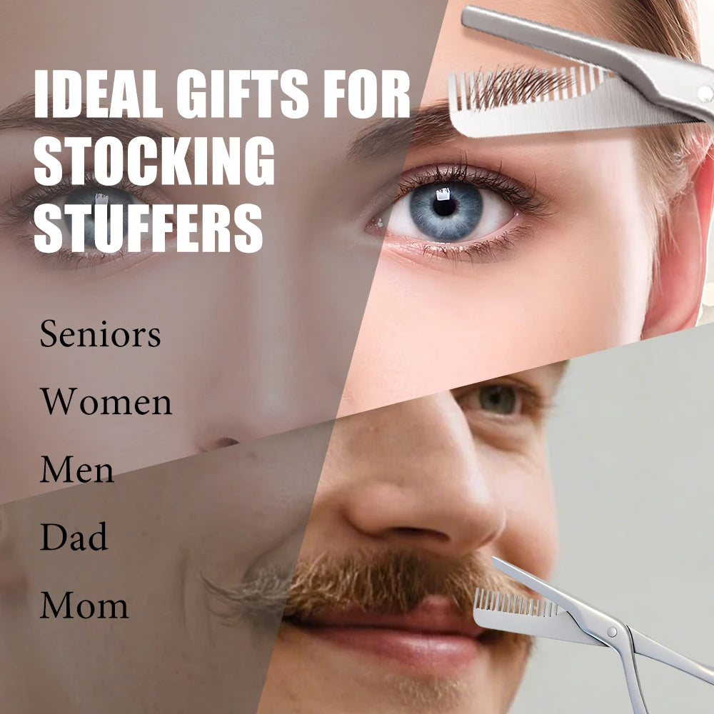 1Pcs Eyebrow Trimming Scissors with Combs Eyebrow Trimmer Kit Stainless Steel Grooming Eyebrow Shaping Scissors Tools