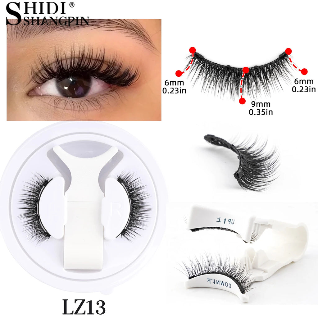 Reusable Magnetic Eyelashes Kit With Magnetic Tweezers Makeup Tool Handmade Fluffy Faux Mink Lashes Natural Long False Eyelashes