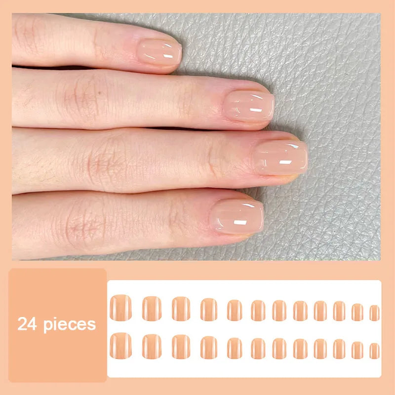 Short Fake Nails for Gluing Ready for Girls Nails Press on Ready-made Artificial Nails Press on Fingernails To Stick on CDJ03