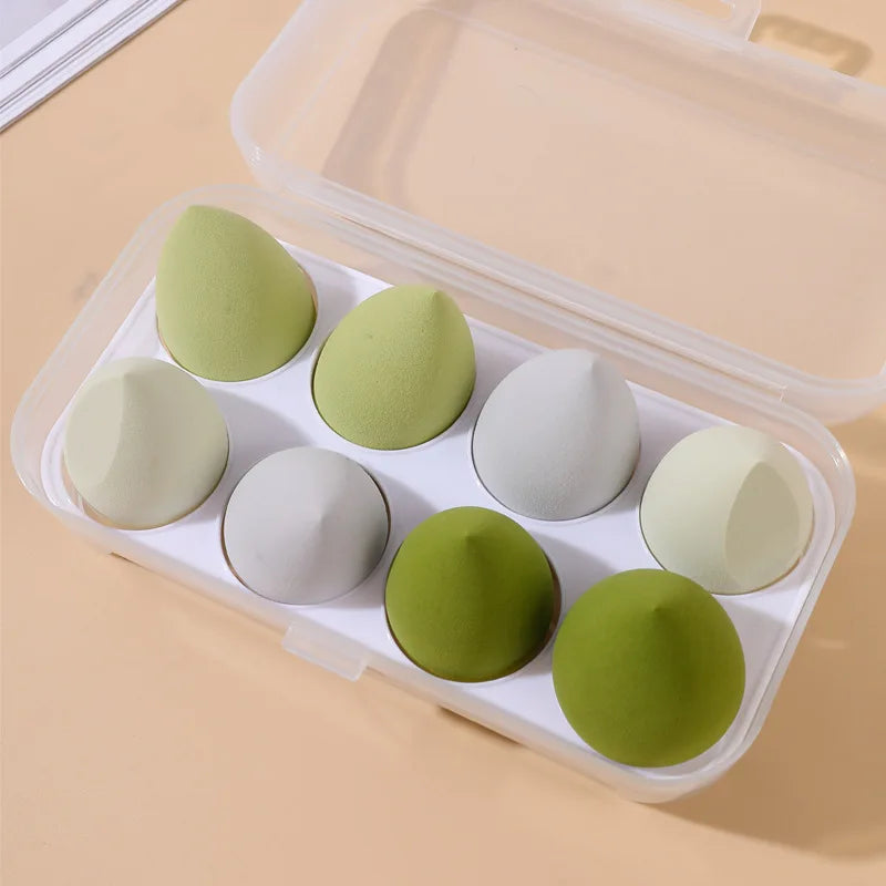 8 Pcs Makeup Sponges Set Blender Beauty Foundation Blending Sponge, Flawless for Liquid, Cream and Powder for Dry/Wet Use ﻿
