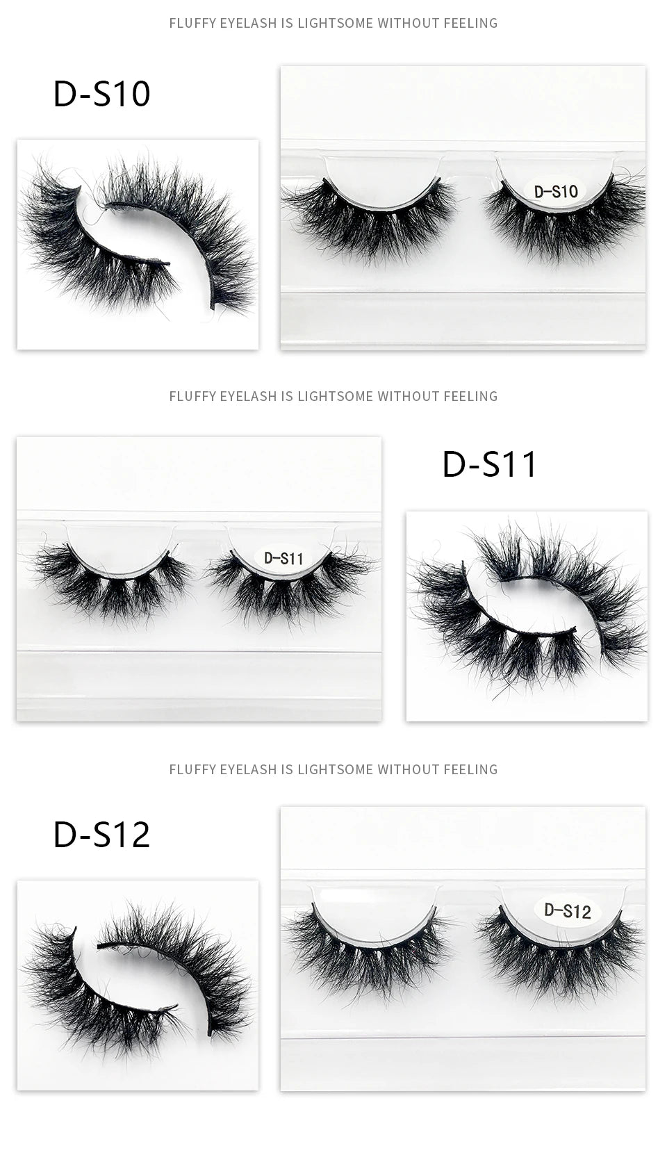 5Pairs/Pack High Quality Natural Look Fluffy 3d Mink Lashes Factory Sale