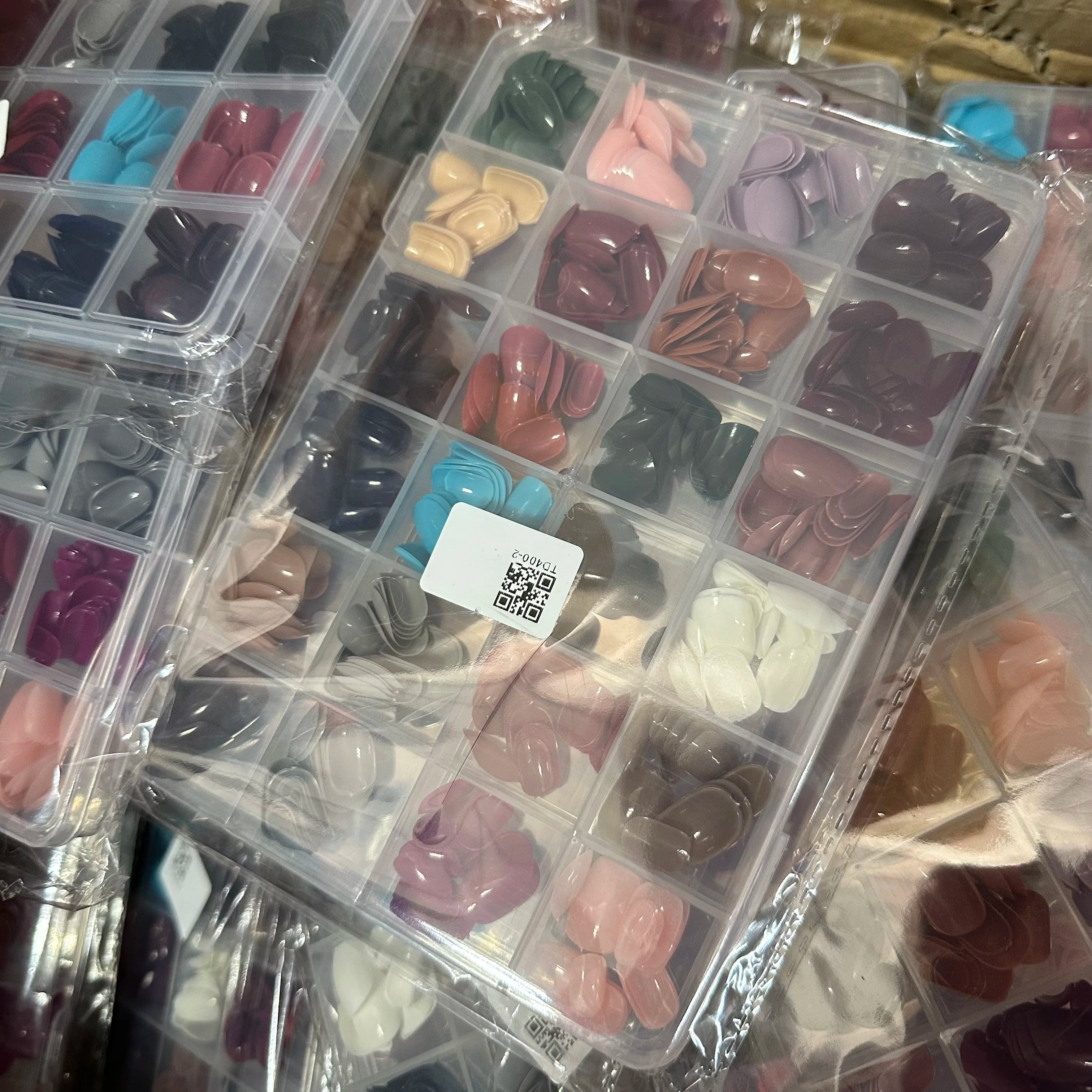 576pcs 24-Colors Short Round Square Press-On Nails Full Cover Glossy Pure Color False Nail Tips Artificial Wearable False Nails