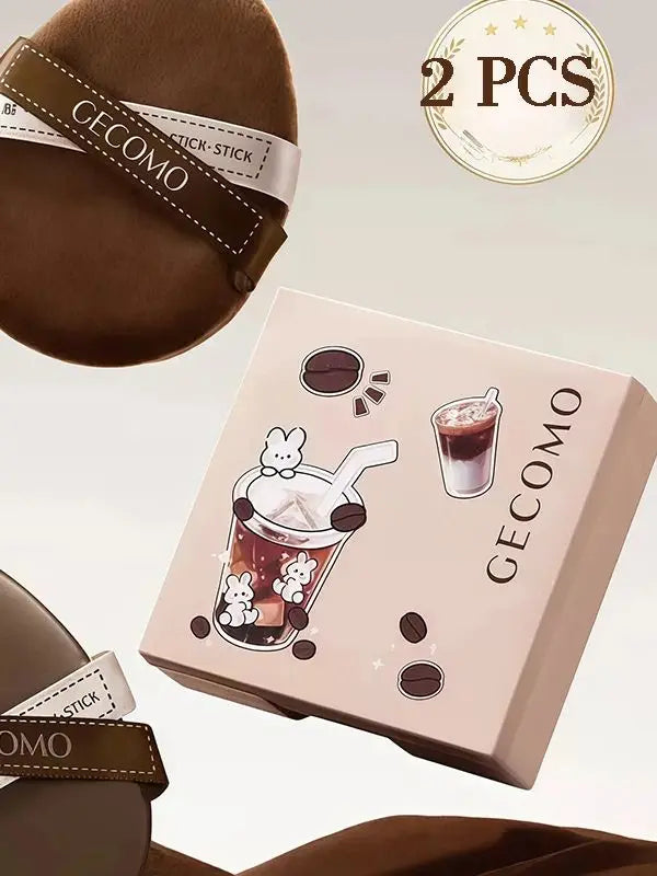 Two-pack Powder Puff Set Box with Mirror, Wet And Dry Dual Use, Super Soft Makeup Sponge And Loose Powder Air Cushion
