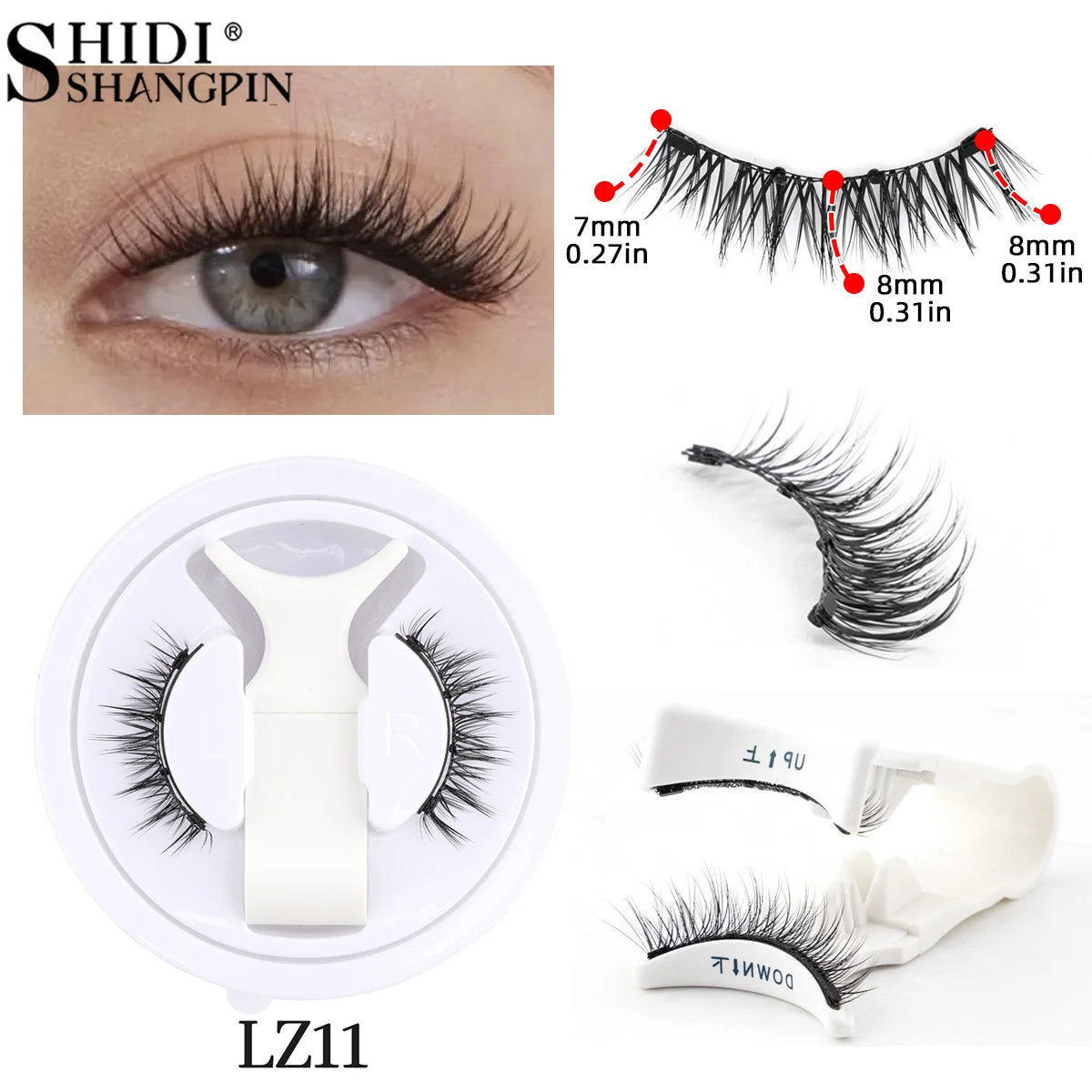 Reusable Magnetic Eyelashes Kit With Magnetic Tweezers Makeup Tool Handmade Fluffy Faux Mink Lashes Natural Long False Eyelashes