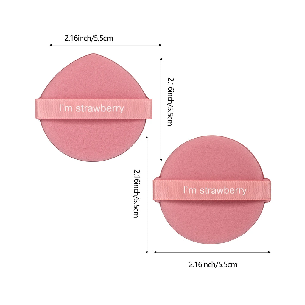 Karsyngirl 7Pcs/Box Strawberry Double-Side Cosmetic Puff Set Soft Makeup Sponge Powder Beauty Tools for Women