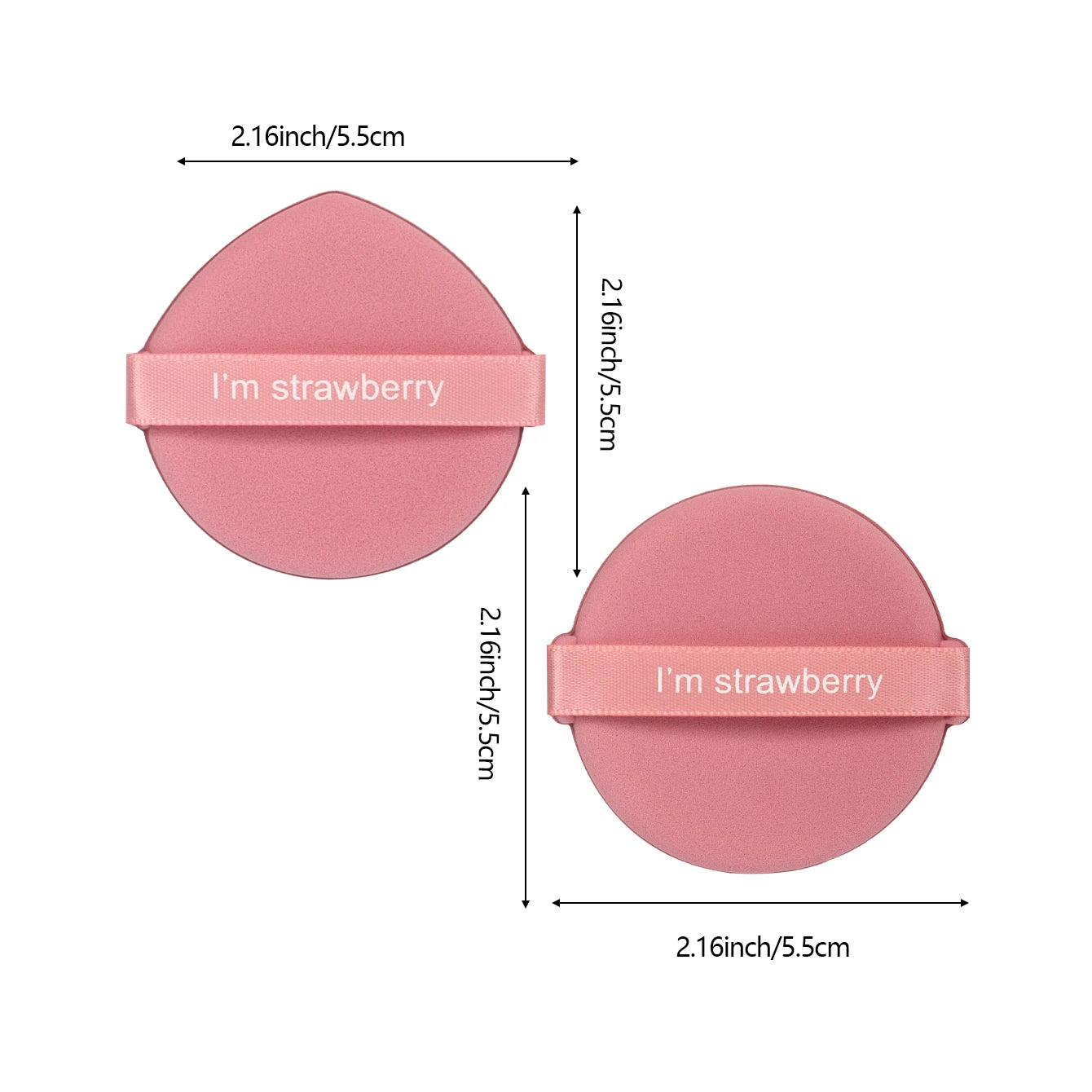 Karsyngirl 7Pcs/Box Strawberry Double-Side Cosmetic Puff Set Soft Makeup Sponge Powder Beauty Tools for Women