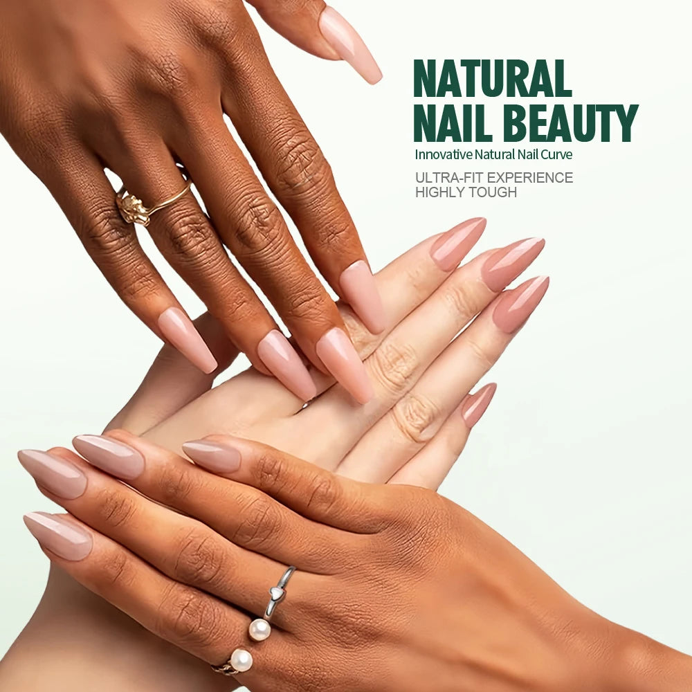 Nailpop 3-IN-1 Nude Natural Soft Nail Tips Set 140PCS Skin Tones Press on Nails Ultra-Fit Gel Nail Extensions Easy Manicure DIY