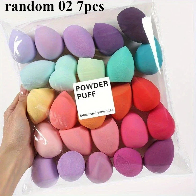 1/3/5/7/20PCS Wet and dry puff random color and shape sponge liquid foundation BB cream powder applying makeup egg