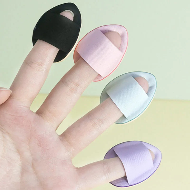 Solid color 12PCS makeup sponge set, loose powder and finger catching Thumb Puff Cotton Mini Powders Puffs Soft Makeups EggsSets