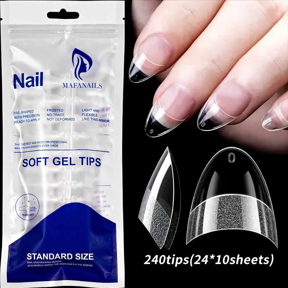 120/240Pcs Short Square Press On Nails Summer Colorful French Tip Fake Nails Extension Wearable Full Cover False Nails for Girls