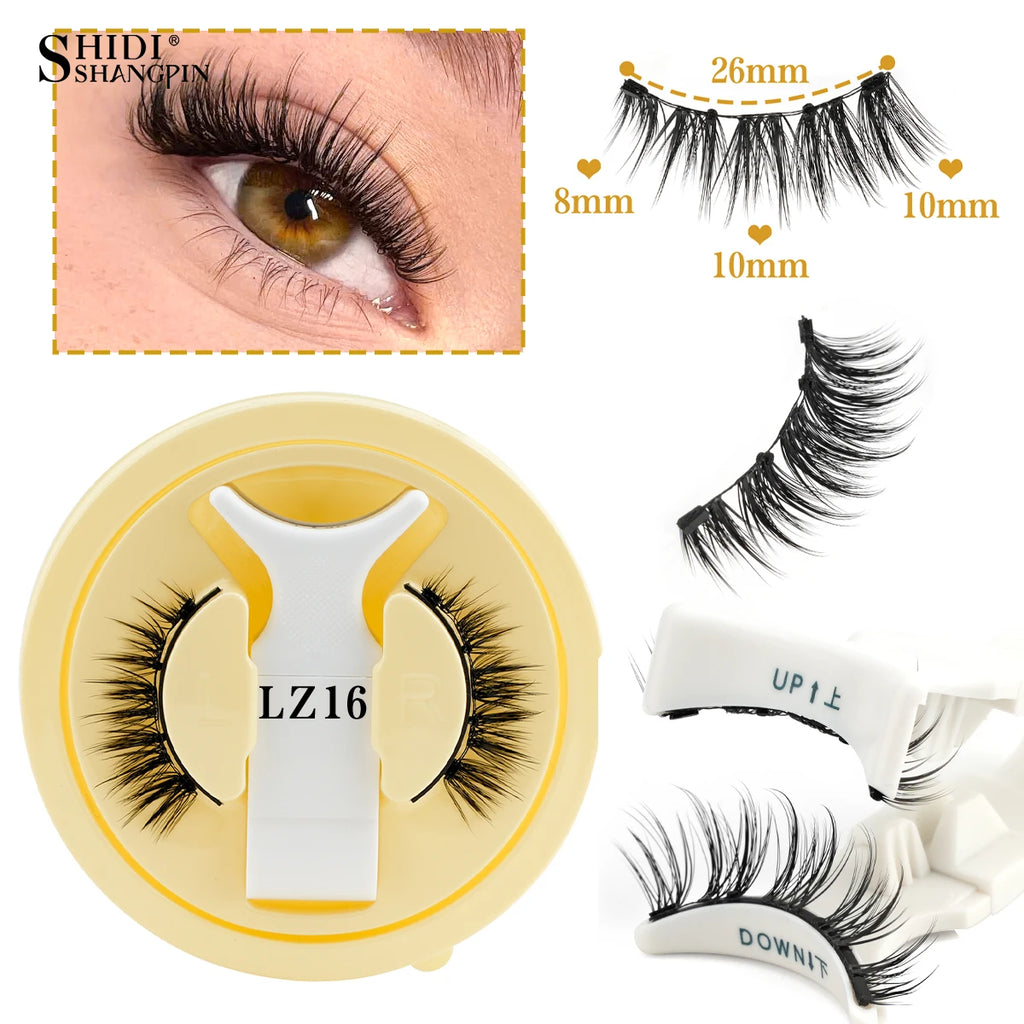 Reusable Magnetic Eyelashes Kit With Magnetic Tweezers Makeup Tool Handmade Fluffy Faux Mink Lashes Natural Long False Eyelashes