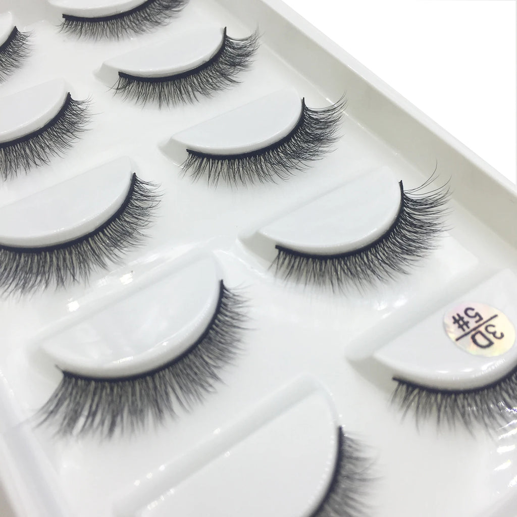 15 Style 5 Pairs 3D Eyelashes Natural False Eye Lashes Thick Faux Mink Lashes Soft Fake Eyelash Wispy Makeup Cilios