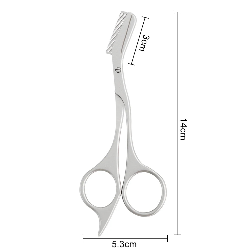 1Pcs Eyebrow Trimmer Scissors with Combs Eyebrow Trimming Scissors with Comb 2-in-1 Eyebrow Scissors Grooming Tool