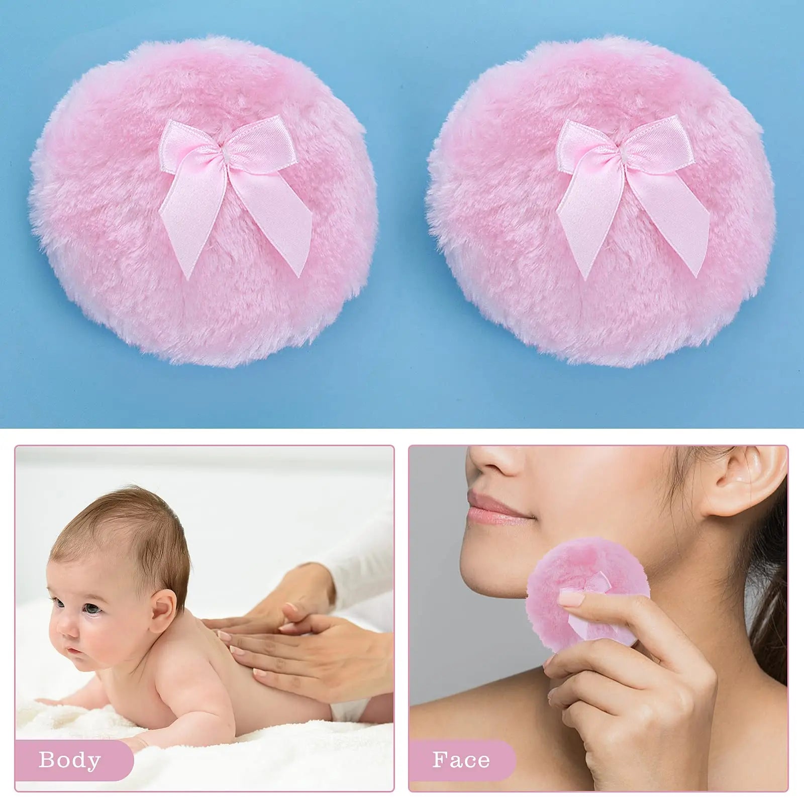Plush Makeup Puffs Professional Butterfly Round Cosmetic Soft Plush Powder Puff Cute Bow Sponge Foundation Makeup Beauty Tools