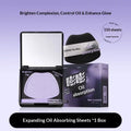LISHU Oil Control Blotting Paper with Powder Puff, Face Powder Makeup Setting Sheets, Portable Touch Up Tool，150 Sheets
