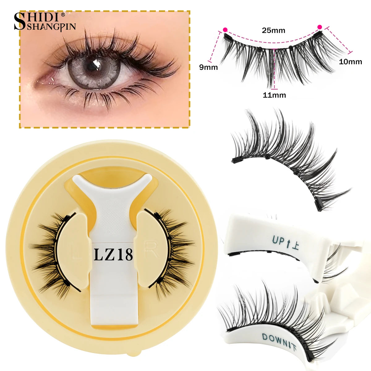 Reusable Magnetic Eyelashes Kit With Magnetic Tweezers Makeup Tool Handmade Fluffy Faux Mink Lashes Natural Long False Eyelashes