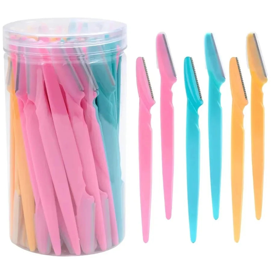 40Pcs Eyebrow Trimmer Makeup Beauty Tools Safe Eye Brow Razor Face Body Hair Removal Shaver Blades Woman Eyebrows Shaping Knife