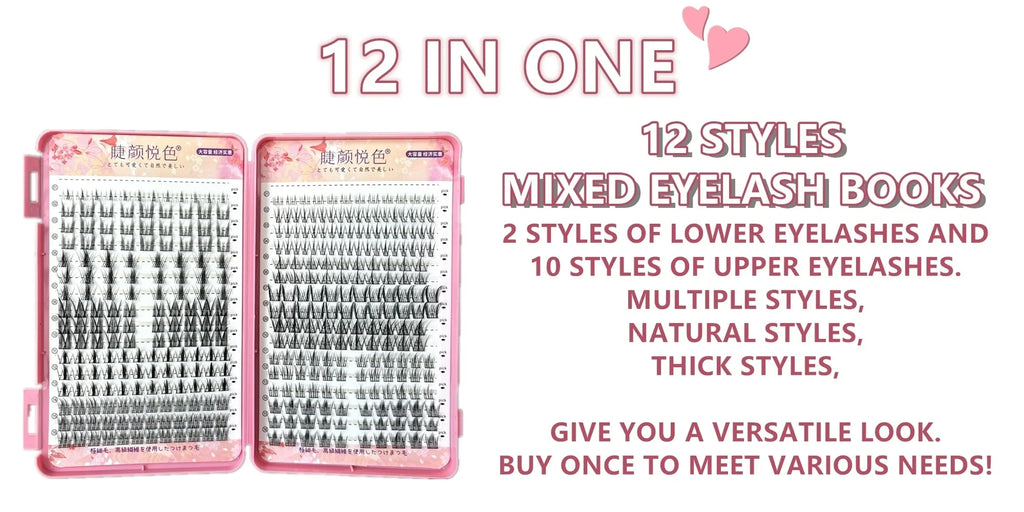 32 Rows Large Capacity Eyelashes Extension Professional Individual Cluster DIY Lashes Natural False Eyelashes Makeup Products