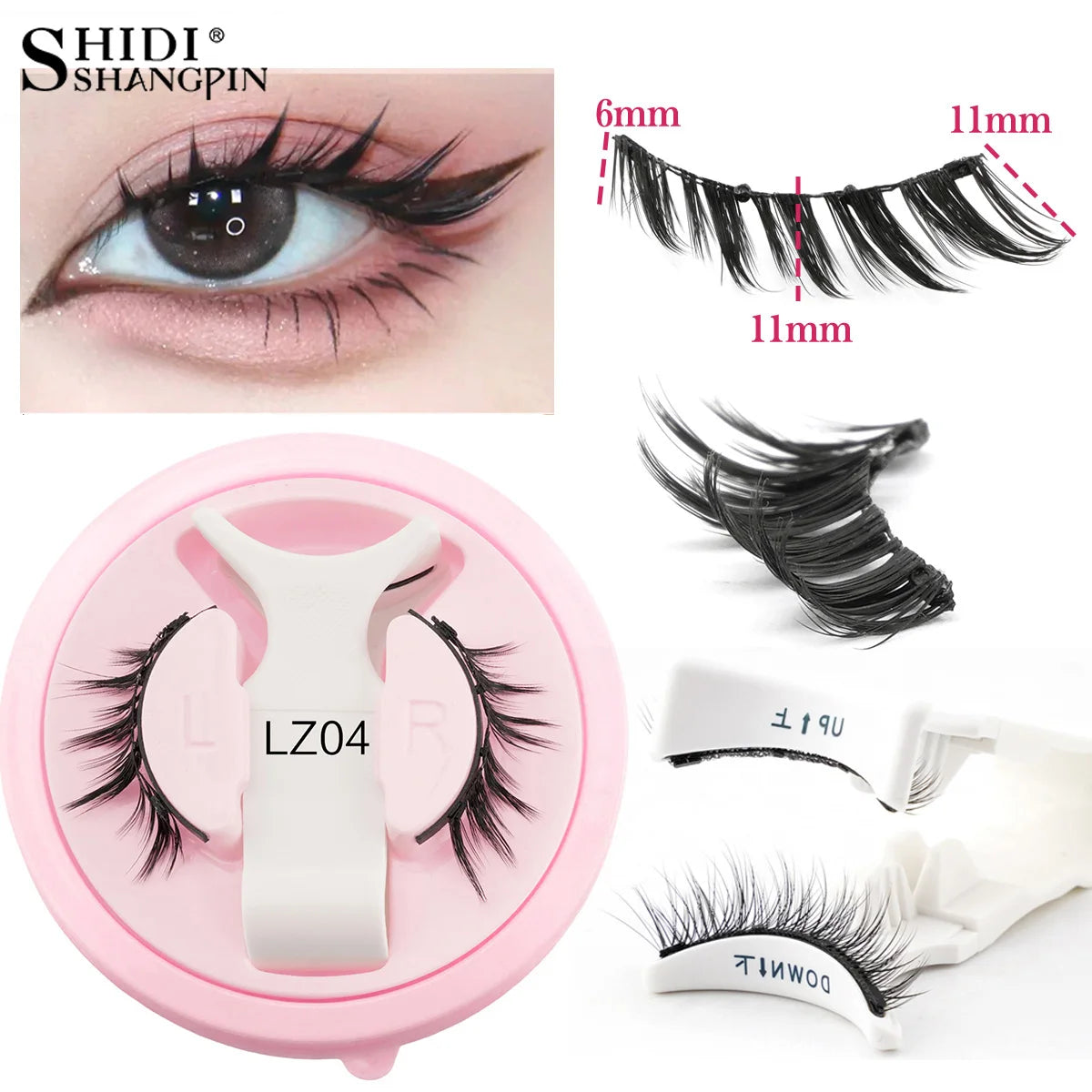 Reusable Magnetic Eyelashes Kit With Magnetic Tweezers Makeup Tool Handmade Fluffy Faux Mink Lashes Natural Long False Eyelashes