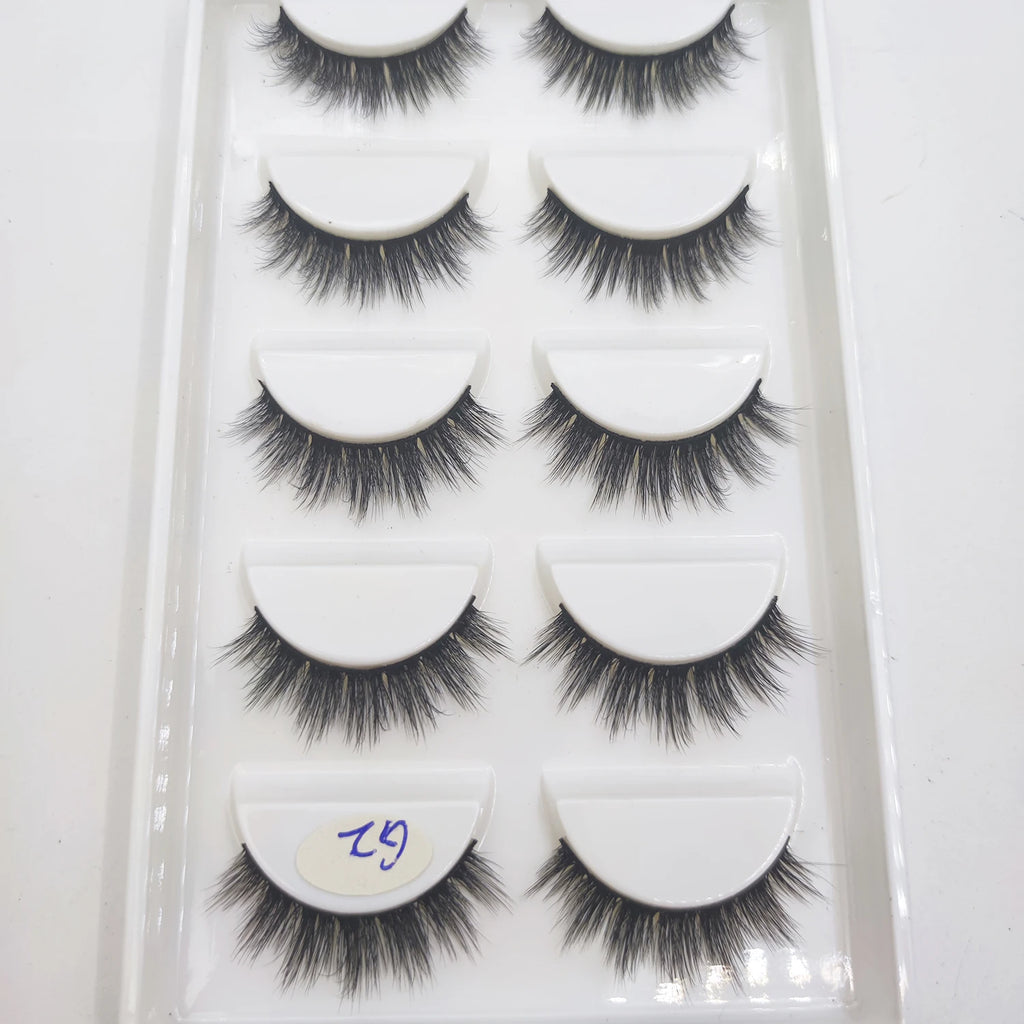 15 Style 5 Pairs 3D Eyelashes Natural False Eye Lashes Thick Faux Mink Lashes Soft Fake Eyelash Wispy Makeup Cilios
