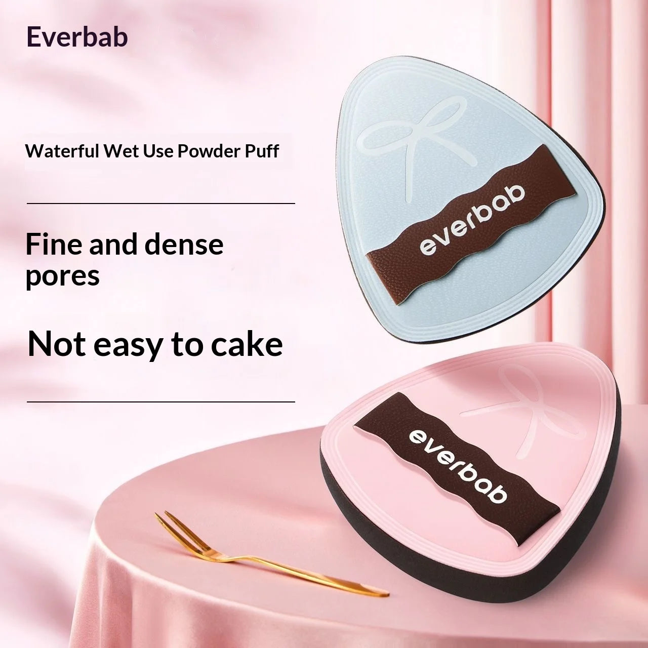 Everbab 2pcs Soft Air Cushion Makeup Puff, Blending Foundation Sponge for Wet Dry Use, Non-Absorbent Face Powder Puff for Makeup