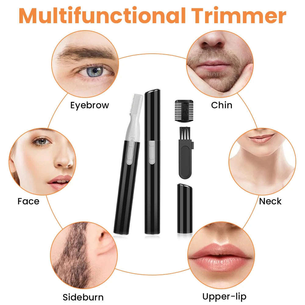 Portable Electric Eyebrow Trimmer Shaver Hair Remover Facial Shaver Pencil Hair Remover for Facial Neck Blur Lips Body Arms Legs