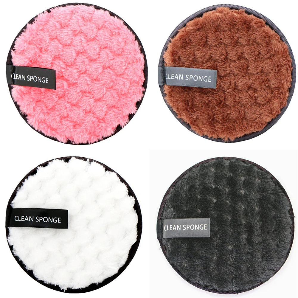 1/4pcs Reusable Makeup Remover Powder Puff Makeup Cleaning Sponge Soft Face Clean Powder Puffs Towel Washable Cosmetic Tool