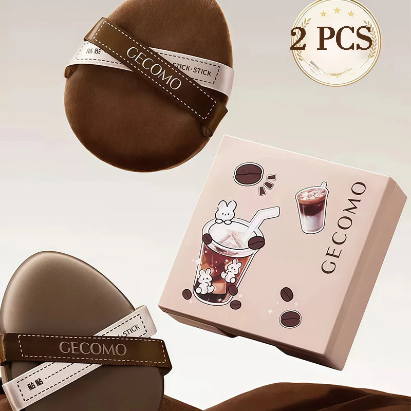Two-pack Powder Puff Set Box with Mirror, Wet And Dry Dual Use, Super Soft Makeup Sponge And Loose Powder Air Cushion