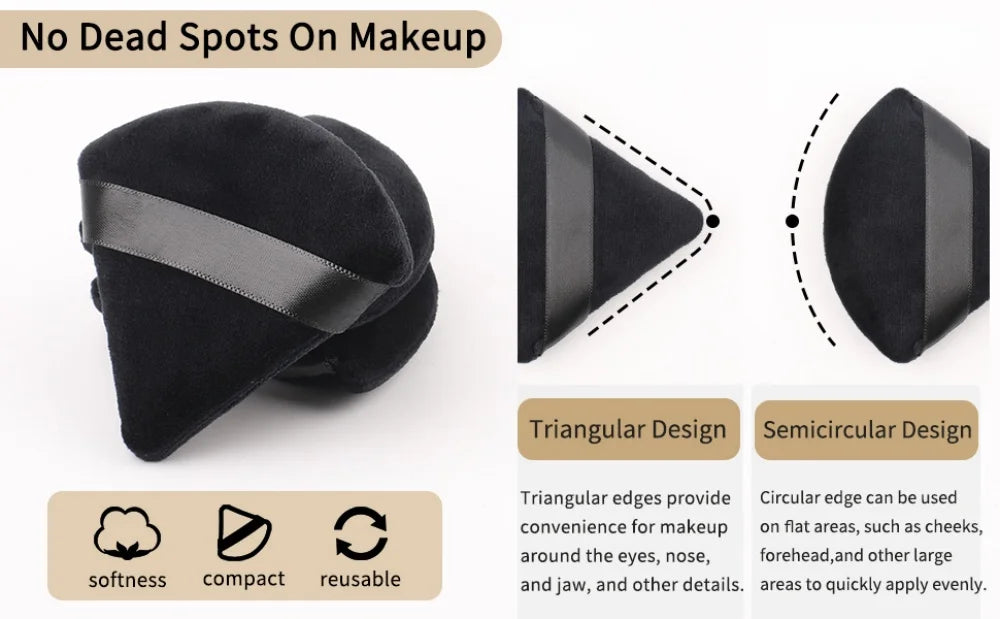 Black/purple Triangle Powder Puff Facial Makeup Sponge Soft Mixer Beauty Foundation Make-Up Sponge Makeup Access