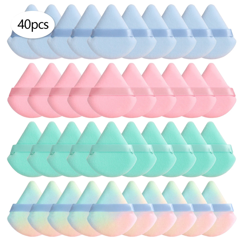 Triangular Powder Puff 20-40Pcs Is Used to Apply Loose Powder and Gently Press It onto the Face to Achieve a Setting Effect