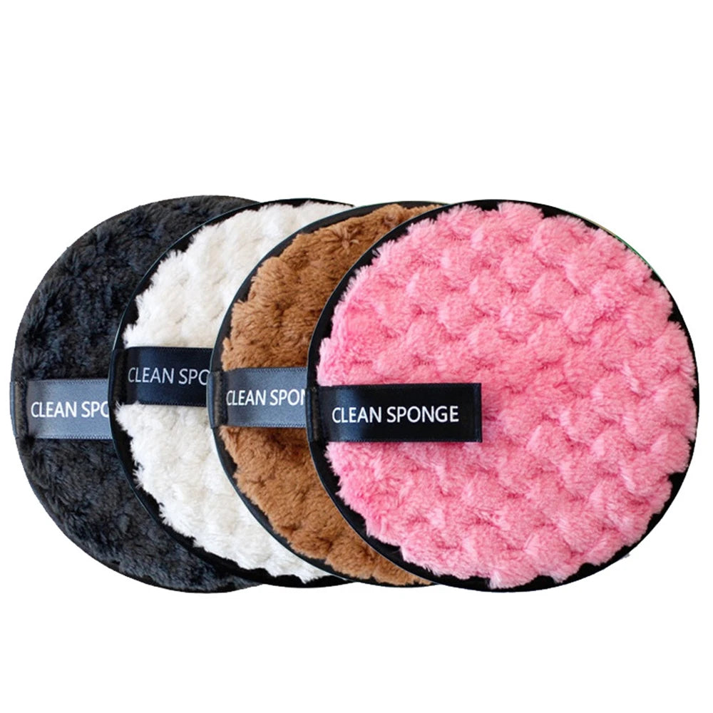 1/4pcs Reusable Makeup Remover Powder Puff Makeup Cleaning Sponge Soft Face Clean Powder Puffs Towel Washable Cosmetic Tool