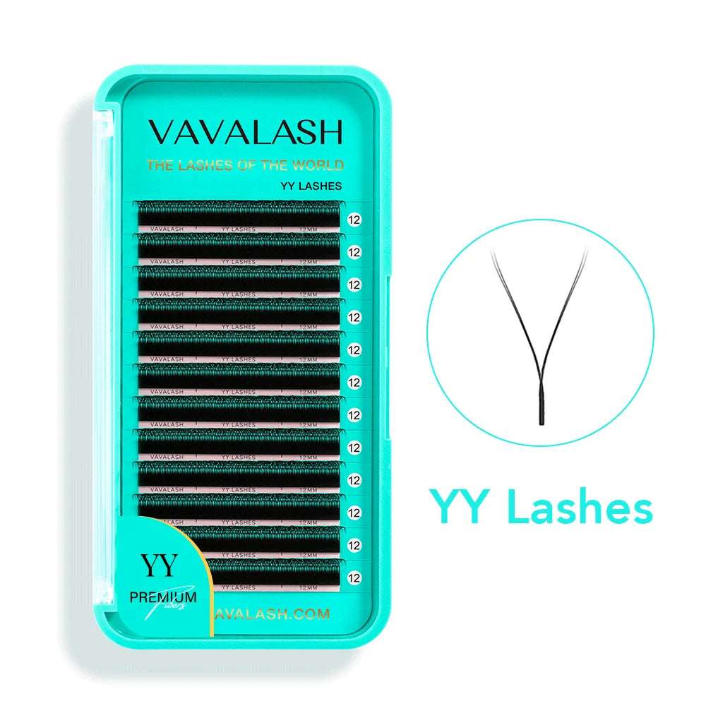 VAVALASH YY Shape Eyelash Extensions C D Curl Lashes Natural Soft Premade Volume Fans Two Tips Y-Shaped False Eyelashes