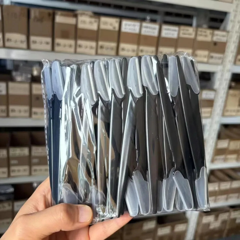 50/100pcs/bag Eyebrow Trimmer Knives Portable Face Razor Hair Remover Eye Brow Trimming Shaping Epilation Hair Shaver Blades