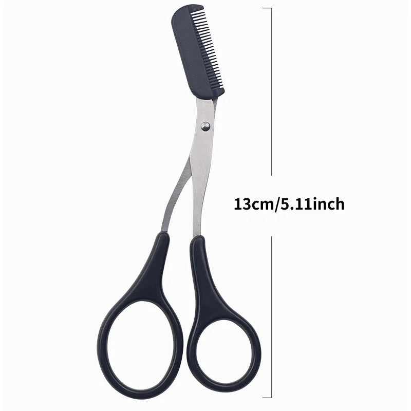1/3pcs Eyebrow Trimming Tools Stainless Steel Eyebrow Tweezer Scissors with Comb  Razor Beauty Tool Set