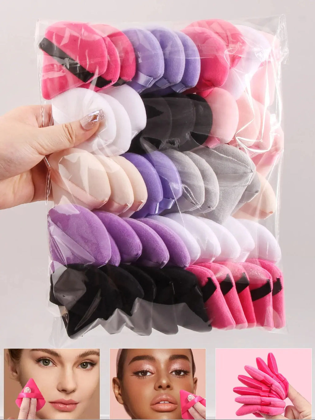 50PCS Super Affordable Triangular Powder Puff Makeup Sponge Powder Puff Set Multi-color Setting Powder Puff Sponge Makeup Tools